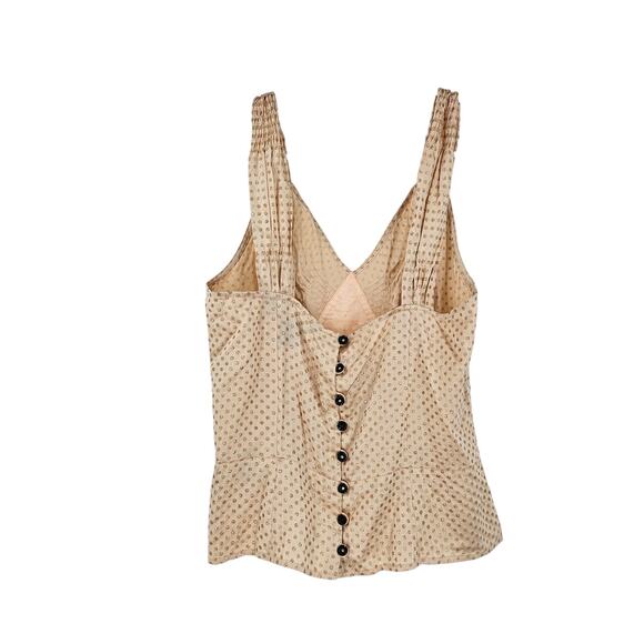 Marc Jacobs y2k Tank Top Pink Gold Metallic Silk Polka Dots Sleeveless Size 8 - Picture 5 of 5